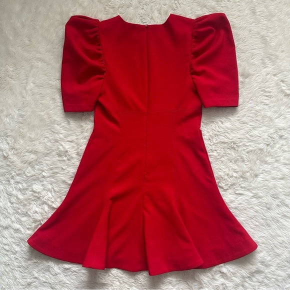 Likely Alia Dress Fit & Flare Puff Sleeve Mini in Scarlet Red Sz 8 NWT New - Picture 3 of 12